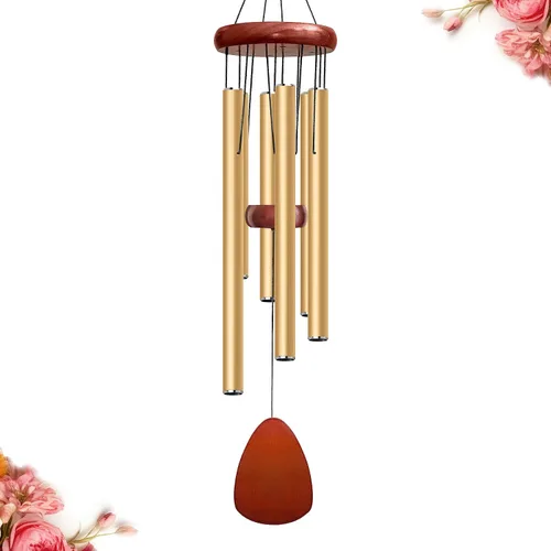 Miniatura 15 de Bursvik Campanilla de viento de 28 pulgadas, campanillas de viento decorativas en metal para exteriores, conmemorativas, regalo de recuerdo, Negro