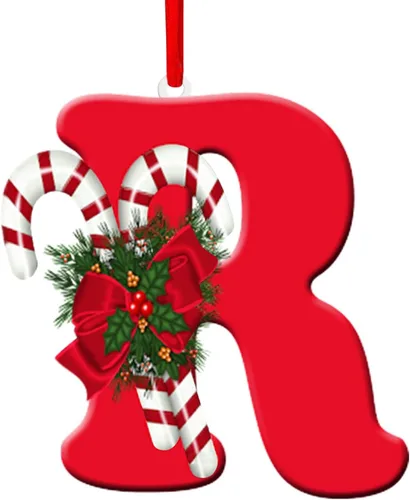 Miniatura 22 de Colgante de decoración para árbol de Navidad de 26 letras, adornos de árbol de Navidad, adornos de Navidad personalizados, decoración de Navidad