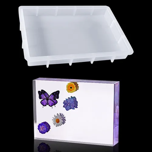 Miniatura 7 de Moldes de silicona cuadrados grandes de resina epoxi, moldes para marcos de fotos, moldes de espécimen de flores secas de insectos, moldes