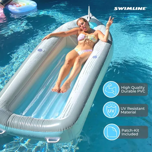Miniatura 8 de SWIMLINE Flotador Inflable para Piscina Tumbona Balsa Colchón, Colchoneta Divertida, Crucero Clásico, Azul Barco crucero clásico