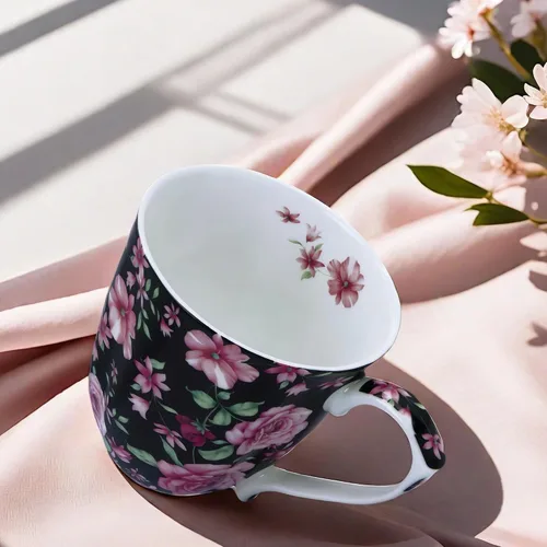 Miniatura 6 de Tazas de café de porcelana de hueso de 14 onzas para mujer, taza de café floral, tazas de té, tazas de café novedosas, regalo para mujeres, madres