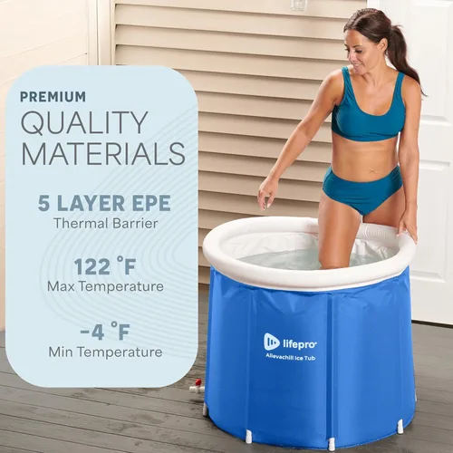 Miniatura 6 de Lifepro Bañera de hielo portátil con cubierta y bolsa de almacenamiento, bañera de hielo para el hogar y viajes para atletas y adultos, bañera fría