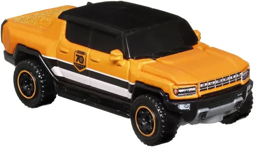 Miniatura 4 de Matchbox Moving Parts - Vehículo fundido a presión de 70 años de edición especial, HMV12 ~ Inspirado en 2022 Hummer EV ~ 3/5 naranja y negro