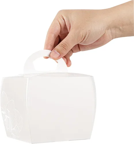 Miniatura 12 de Restaurantware - Cajas individuales para cupcakes de 4 x 4.25 pulgadas, 100 cajas de exhibición desechables para cupcakes - Con asa, acento de loto