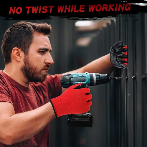 Miniatura 3 de Potchen 36 pares de guantes de trabajo para hombres, guantes de seguridad para trabajo a granel, jardinería, construcción, con agarre recubierto