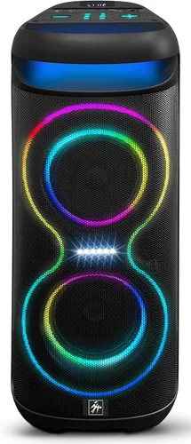 Miniatura 16 de Fisher Altavoces Bluetooth portátiles, altavoces estéreo, sistema inalámbrico Bluetooth, triángulo cuádruple de 6.5 pulgadas, doble potencia máxima