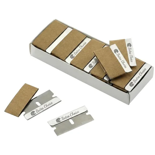Miniatura 5 de Bates - 50 piezas de cuchillas de afeitar, cuchillas raspadoras planas, cuchillas de afeitar de un filo Plateado