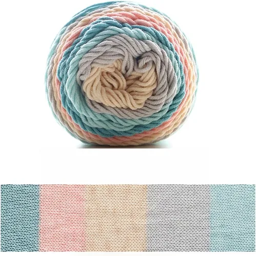 Miniatura 21 de Hilo de color de algodón para tartas, hilo multicolor arcoíris para tejer y tejer a ganchillo, 2 bolas de 7.05 oz, 45% algodón, 55% acrílico, hilo