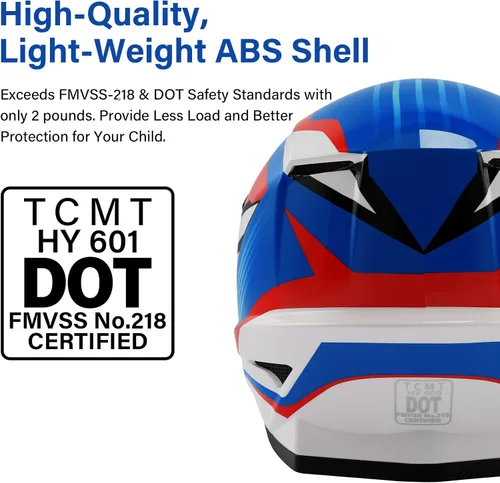 Miniatura 32 de TCMT Casco de motocross para jóvenes, certificado por DOT, casco de motocross ATV de cara completa para niños con gafas, guantes y bolsa para casco