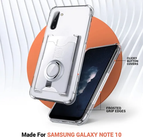 Miniatura 8 de Shields Up Funda para Samsung Galaxy Note 10, funda minimalista con tarjetero [3 tarjetas] y soporte de anillo, [protección contra caídas] funda
