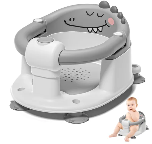 Miniatura 8 de Asiento de baño para bebés de 5 meses en adelante, asiento de baño antideslizante para sentarse, cojín suave y diseño compacto, asiento de bañera