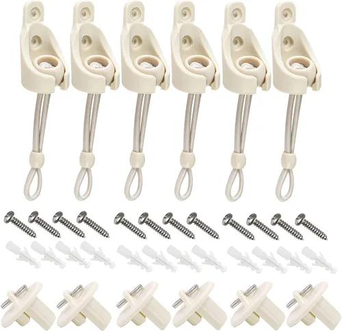 Miniatura 14 de Paquete de 5 tapas universales con anillo de tracción, piezas de repuesto para persianas enrollables para exteriores e interiores (beige)