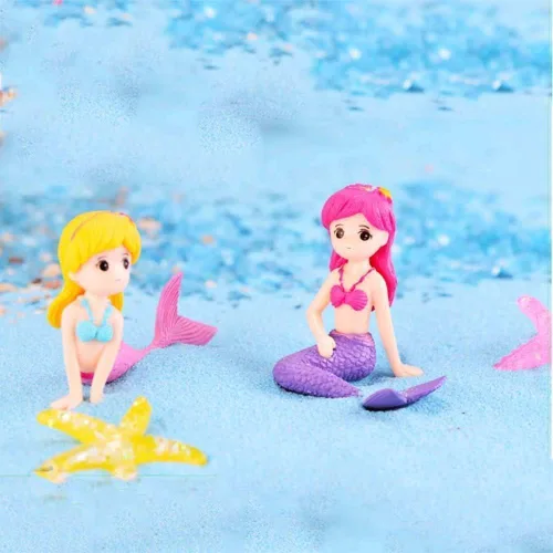 Miniatura 7 de Figura de sirena rosa, adorno de acuario, mini accesorio de micro paisaje, mini sirena para accesorios de jardín de hadas, decoración de acuario