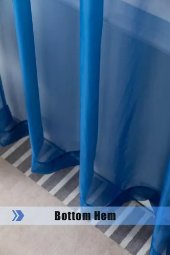Miniatura 5 de WPM Cortinas traslúcidas azul real de 60" de ancho x 95" de largo, 2 paneles con bolsillo para barra, cortinas de gasa transparentes para ventana