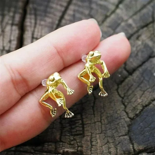 Miniatura 6 de Aretes de rana para niñas, lindos aretes de animal para mujer, regalos de aniversario de cumpleaños