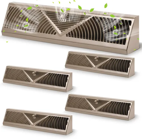 Miniatura 25 de Yaocom Paquete de 2 Rejillas de Registro de Zócalo Tamaño de Abertura de Conducto de 15 Pulgadas Cubiertas de Ventilación para Difusor de Piso