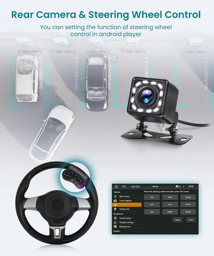 Miniatura 6 de Radio DIN individual con CarPlay con cable y Android Auto, pantalla táctil HD de 7 pulgadas, estéreo de coche de un solo DIN con enlace de espejo