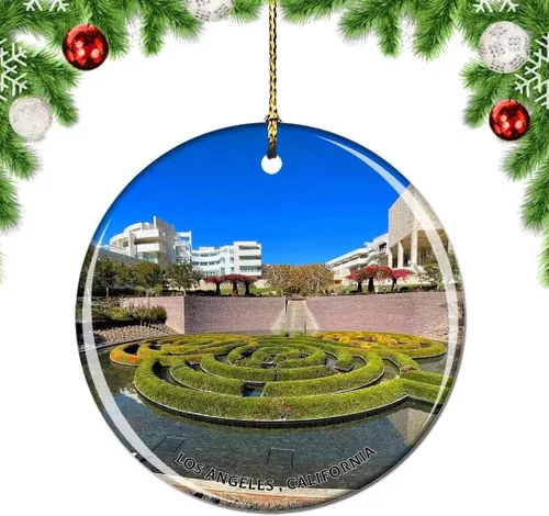 Miniatura 22 de California Los Ángeles Battleship Museum USA Christmas Tree Adorno Decoración Colgante Colgante Decoración City Travel Souvenir Collection Porcelana