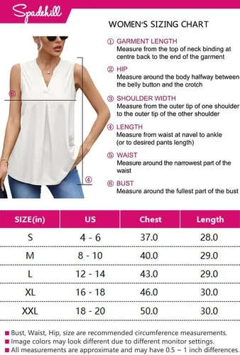 Miniatura 6 de Spadehill Camisetas sin mangas de gasa con cuello en V para mujer