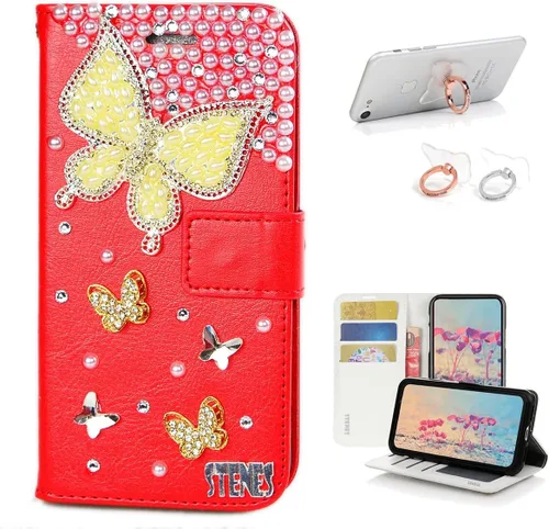 Miniatura 11 de Bling - Funda de piel con soporte para anillos, diseño 3D hecho a mano, 2 unidades, SBLDwRSSeries-18