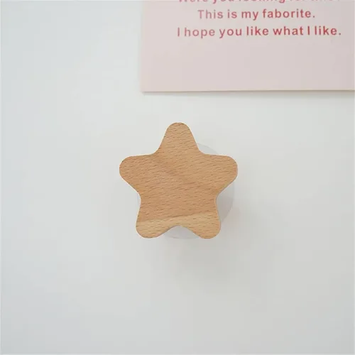 Miniatura 5 de 2 pomos de madera con forma de estrella, pomos decorativos de madera para aparador con tornillos, tiradores de tocador de madera sin terminar, pomos