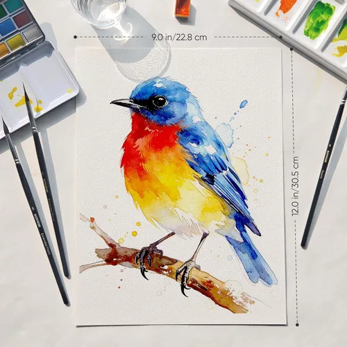 Miniatura 2 de KOVIEDE Bloc de papel de acuarela de 9 x 12 pulgadas (paquete de 2, 20 hojas cada uno), papel de color de agua de 140 libras/300 GSM, cuaderno