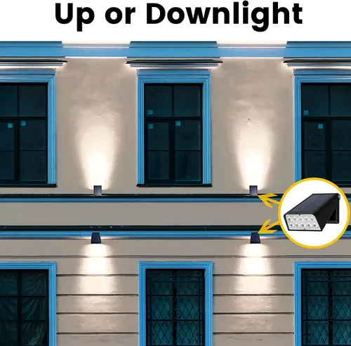 Miniatura 7 de Foco para exteriores alimentado por energía solar, luces de terraza del atardecer al amanecer, 2 modos ajustables de 90°, ideal para ubicación