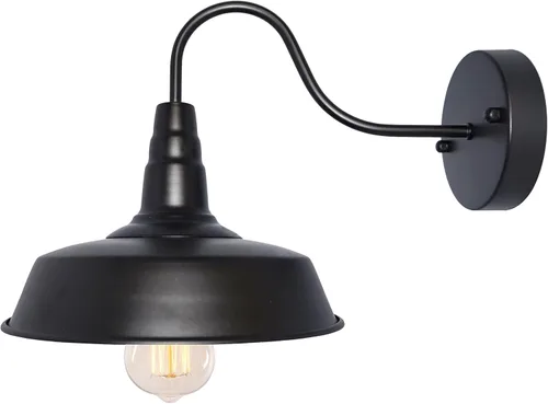 BRIGHTESS #80 Retro Negro Aplique de Pared Iluminación Granero Luces Planas Industrial Vintage Farmhouse Lámpara de Pared Exterior Led Luminarias