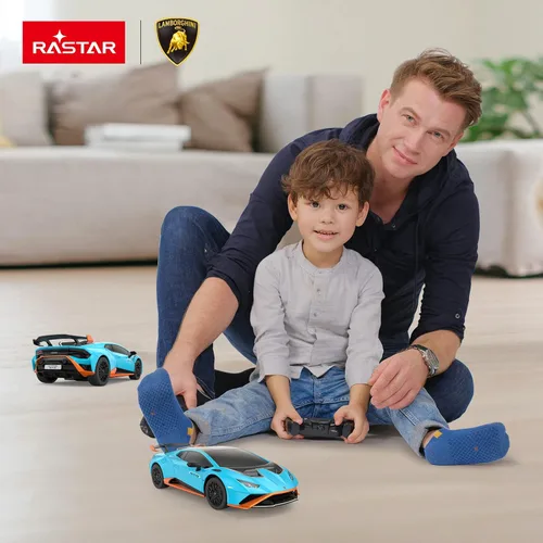 Miniatura 8 de RASTAR por Lamborghini Huracan STO RC Car 1:24 Escala Control Remoto Coche de Juguete, Vehículo Modelo R/C para Niños Negro RC - Azul