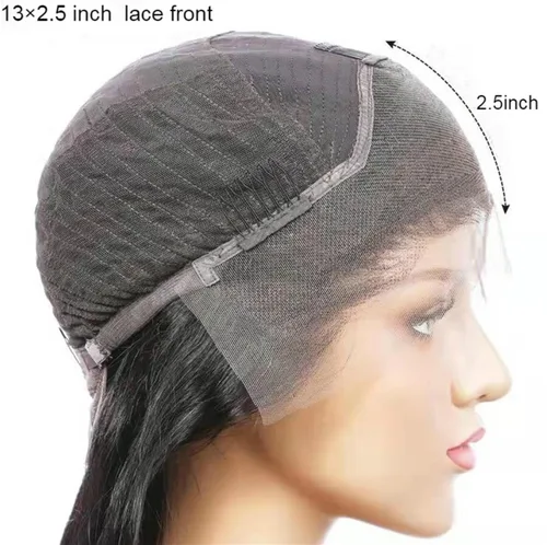 Miniatura 6 de Peluca de encaje frontal sintética de onda profunda corta 180% de densidad, sin pegamento, línea de cabello natural, onda profunda, peluca de encaje