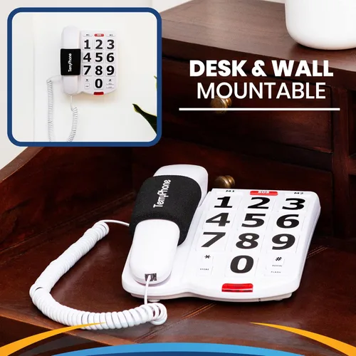 Miniatura 5 de Teléfono de botón grande para personas mayores, teléfono fijo con cable, botones grandes y marcación de un solo toque para personas con discapacidad