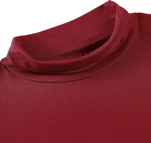 Miniatura 6 de nine bull Camisetas térmicas casuales para hombre, manga larga, ajustadas, básicas, suaves, ligeras, cuello alto