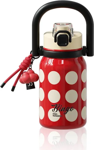 Miniatura 11 de Botella de agua aislada de 32 onzas para mujer con popote y asa, vaso de acero inoxidable de grado médico 316L, esenciales para vacaciones