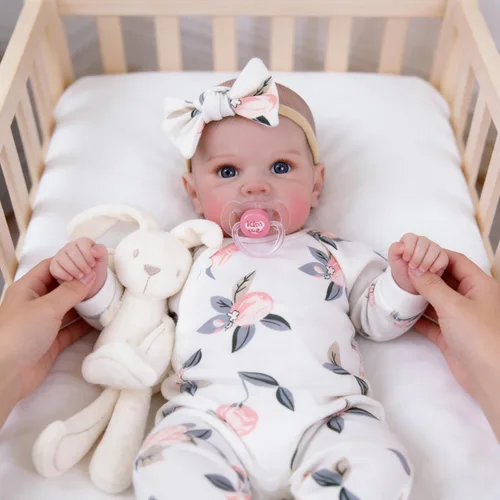 Miniatura 8 de Milidool Muñecas de bebé recién nacidas realistas de 20 pulgadas con cuerpo posable, muñecas de bebé de la vida real con accesorios para niñas