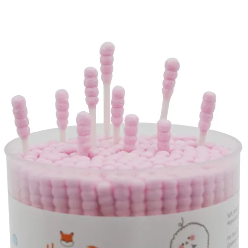 Miniatura 3 de Hisopos de Algodón Rosa en Espiral - 600 Unidades Bastoncillos de Algodón Orgánico de Doble Lado Firmemente Envueltos Puntas de Algodón Palillo