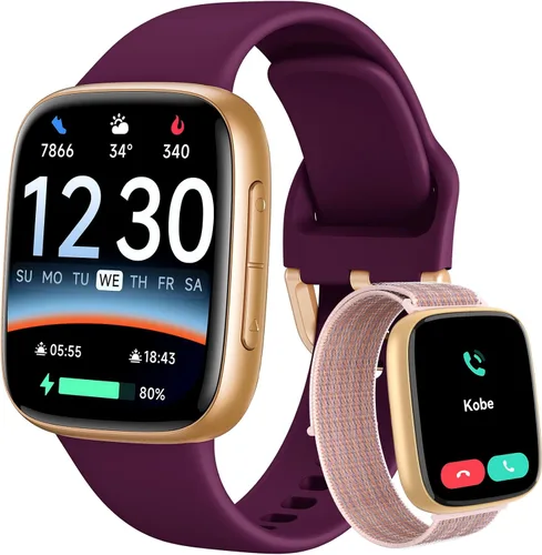 Miniatura 11 de Fitpolo Reloj inteligente, rastreador de fitness AMOLED de 1.85 pulgadas con llamada Bluetooth, monitor de frecuencia cardíaca/sueño/SPO₂, más