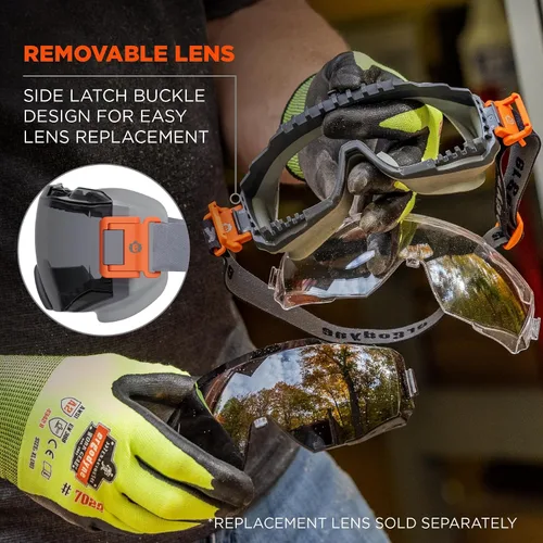 Miniatura 5 de Ergodyne Skullerz MODI - Gafas de seguridad protectoras OTG, ventilación indirecta, antiniebla, resistentes a los arañazos