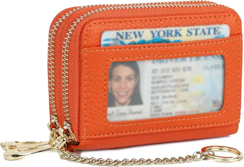 Miniatura 30 de imeetu - Tarjetero RFID, Estuche para Tarjetas de Negocios de Cuero Genuino, Cartera con Bloqueo RFID para Mujeres y Hombres