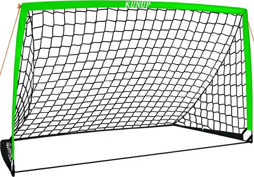 Miniatura 23 de Portería de fútbol portátil de 5 x 3, 6 x 4, 9 x 5 pies, para patio trasero, red de práctica de fútbol plegable con bolsa de transporte para niños