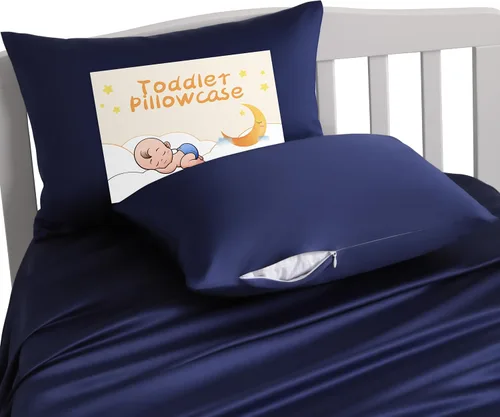 Miniatura 12 de NTBAY - Fundas de almohada de satén con cremallera para niños pequeños - Paquete de 2 con cremallera oculta de 13x18 - Fundas de almohada de lujo