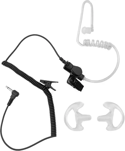 HWAYO 0.138 in 1 pin escucha solo vigilancia acústico encubierto tubo de aire auricular de radio policía auriculares + auriculares de repuesto