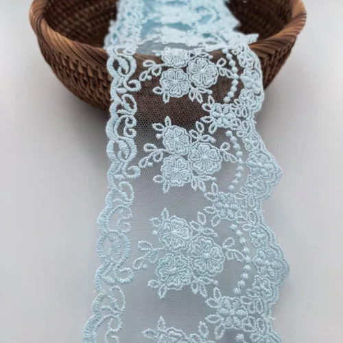 Miniatura 5 de Cinta con ribete de encaje, delicada cinta de corona para manualidades, costura y decoraciones de apliques para vestidos de novia, 3.3 pulgadas