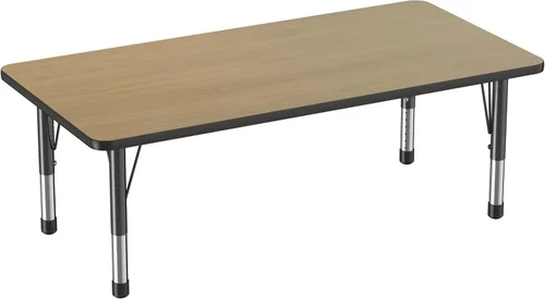 Miniatura 68 de FDP - Mesa rectangular para actividades escolares y aulas (24 x 36 pulgadas), patas gruesas para niños pequeños, altura ajustable de 15 a 24