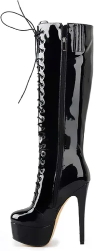 Miniatura 4 de Richealnana Botas altas hasta la rodilla con cordones y plataforma para mujer