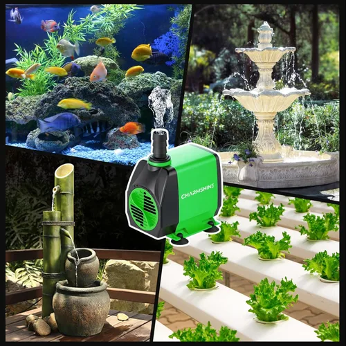 Miniatura 9 de Bomba de agua sumergible para acuarios 396 GPH 20 W [2026 actualizada] Bomba de fuente hidropónica para estanque de peces de 1500 L/H Bomba de agua