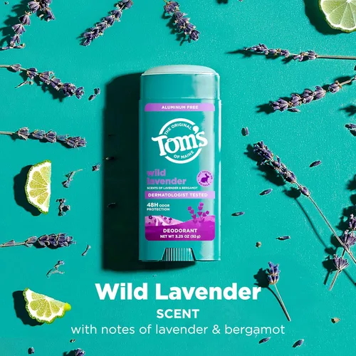 Miniatura 4 de Tom's of Maine Wild Lavender - Desodorante natural para hombres y mujeres, sin aluminio, sin fragancias, tintes ni conservantes artificiales, sin