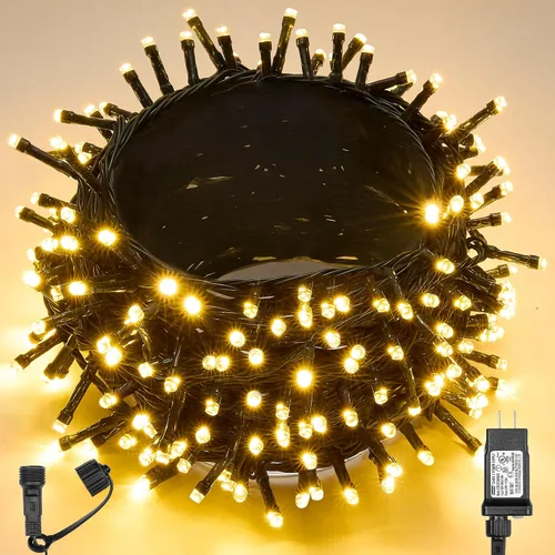 Miniatura 9 de WBao - Cadena de luces LED para Halloween de 300 luces, 108 pies, luces LED súper brillantes con certificación UL, 8 modos de iluminación
