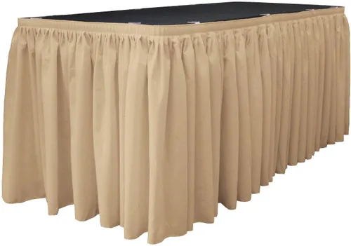 Miniatura 23 de LA Linen Falda de mesa de popelina de poliéster para mesas rectangulares, tela plisada para banquetes de boda, 14 pies por 29 pulgadas de largo