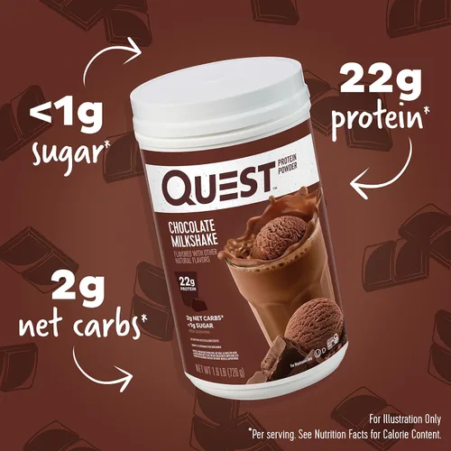 Miniatura 2 de Quest Nutrition - Proteína en polvo sabor a batido de chocolate, 22 g de proteína, 2 g de carbohidratos netos, 1 g de azúcar, baja en carbohidratos