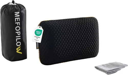 Miniatura 14 de Almohada de viaje de espuma viscoelástica con funda lavable y bolsa de transporte, almohada de cuello compacta, suave y transpirable para avión